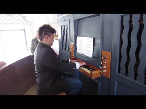 Alex plays the Gruber organ at Arnsdorf, Austria