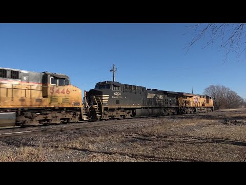 Union Pacific action on the Clinton Subdivision! Multiple drone views, dogs, 4 total trains!