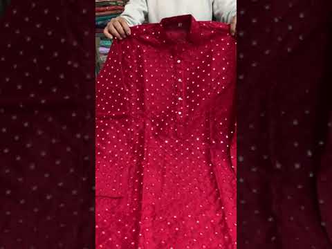 Mens silk bright color kurta pajama, size: 38-48