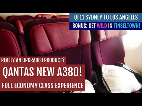QANTAS NEW A380 ECONOMY CLASS (SORT OF...)  | QF11 FLIGHT REVIEW | SYDNEY TO LOS ANGELES