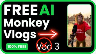 👉Make FREE Viral AI Monkey Vlogs for FREE Without Google VEO 3 | Instagram Monkey Shorts Generator