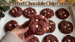 Soft Red Velvet Chocolate Chip Cookies ♡ Bake With Me
