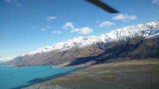 Helicopter flight near Mount Cook