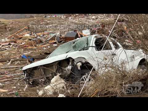12-16-2021 Dawson Springs, KY - Cleanup & Heavy Rainfall - Damage - Drone