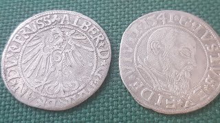Пруссия монета 1 грош 1541 и 1545 года Альбрехт Гугенцойлер История РФ