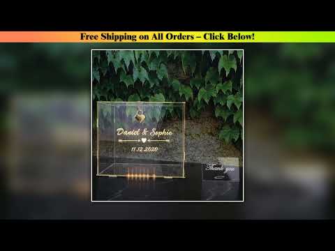 Personalized Card Box Wedding DIY Acrylic Clear Box with Lock Sign for Wedding Reception