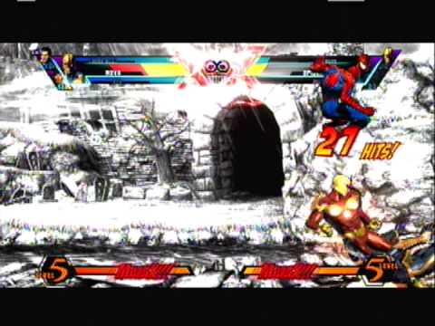 Ultimate Marvel vs Capcom 3 Snapback Glitch Combo Nova and Spiderman