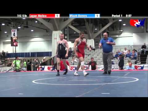 Logan Molina vs. Micah Barnes at 2013 Junior Nationals - FILA - FS