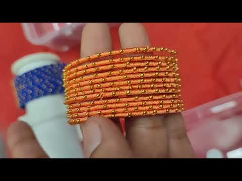 12 colours multicolour silk thread bangles set