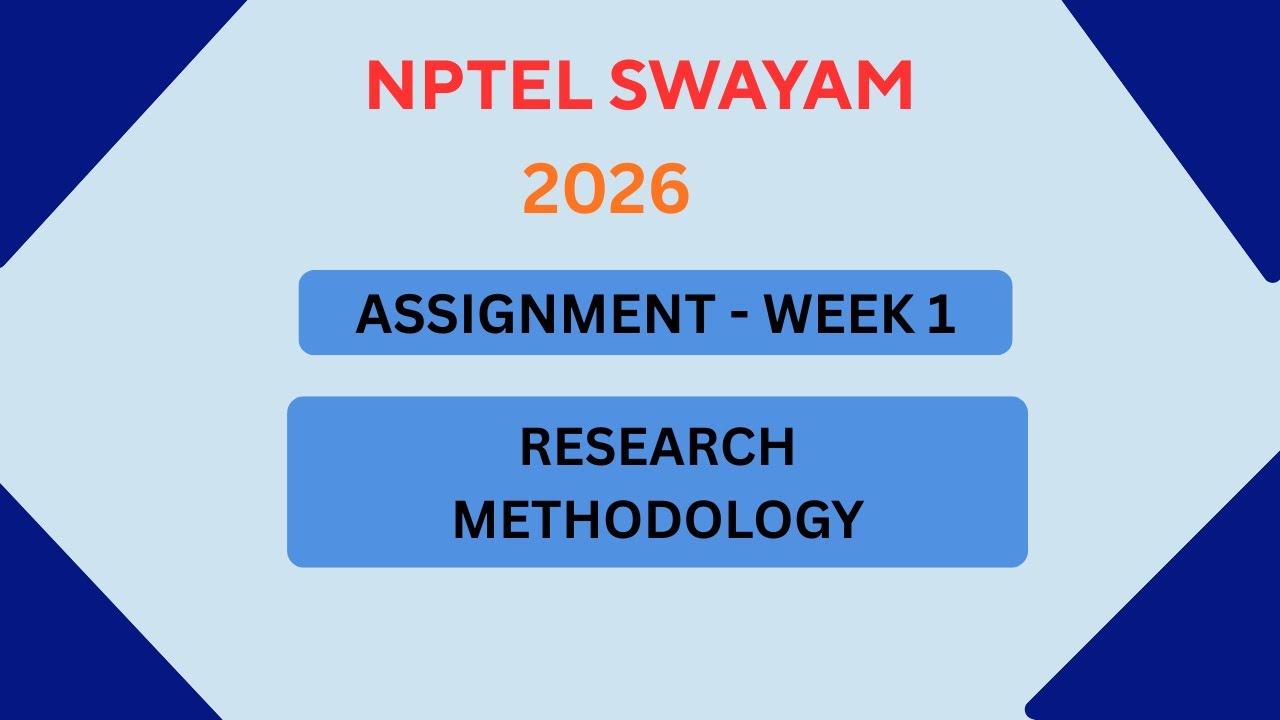 NPTEL Research Methodology ASSIGNMENT 1 Solutions | Week 1 JAN 2026 #nptel#swayamsolver