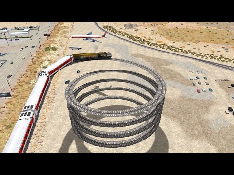 High Speed Trains Vs Impossible Weird Spiral Rail Tracks | Train Simulator 2023 | BeamNG.Drive
