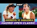 Aryna Sabalenka Huge Power vs Mirra Andreeva Young Lady Highlights - Madrid Open Classic Tennis