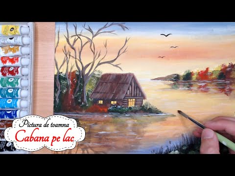 Rasarit de soare pictat | O pictura pe zi | Peisaj de toamna | How to paint autumn sunrise
