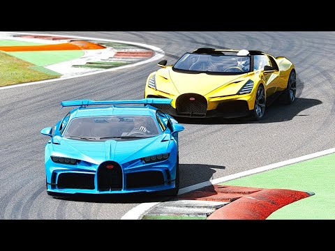 Bugatti W16 Mistral vs Bugatti Chiron Pur Sport  at Monza