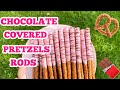 How To Make CHOCOLATE COVERED PRETZELS RODS DIY PINK Chocolate Covered Pretzels Tutorial