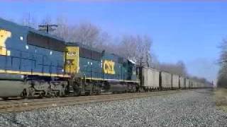 preview picture of video 'CSX Westbound Coal Train. Geneva, Ohio.'
