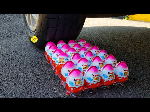 EXPERIMENT: Car vs Kinder Joy (Surprise Eggs) - Crushing Crunchy & Soft Things by Car!