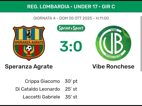 U17 (2009)_REGIONALI_LOMBARDIA_GIR C_4^ G_05.10.2025_SPERANZA AGRATE vs VIBE RONCHESE 3-0
