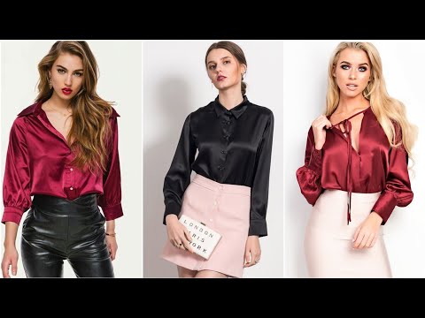 Very gorgeous soft & comfortable designs of satin/silk blouses for working women's & girls