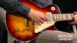 Video thumbnail for Gibson Custom 1958 Les Paul Standard Historic Reissue VOS Plaintop Bourbonburst by Musician's Friend