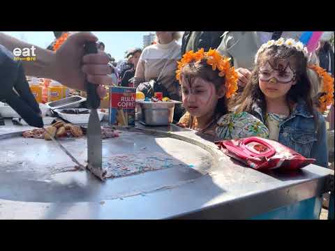 Handmade Healthy Ice Cream Made from Fruits and Biscuits