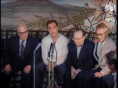 Rocky Marciano vs. Archie Moore - Post-Fight Press Conference 1955 Colorized