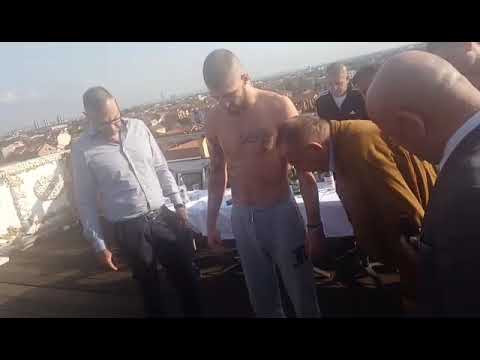 Veljko Ražnatović, merenje, dan pred borbu protiv Geriza Aduašvilija