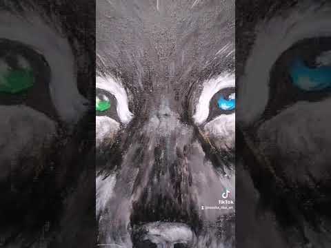Acrylic painting canvas painting Wolf wolfart