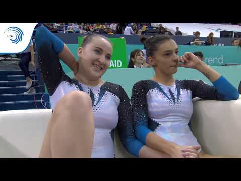 ZEMLIANAIA & MAKSHTAROVA (AZE) - 2018 Trampoline European silver medallists, synchr