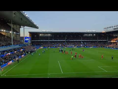 Everton vs Liverpool - Merseyside Derby players' entrance at Goodison Park