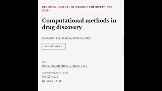 Computational methods in drug discovery | RTCL.TV