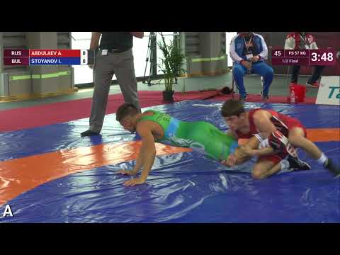 1/2 FS - 57 kg: A. ABDULAEV (RUS) v. I. STOYANOV (BUL)
