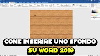 Come inserire uno sfondo su Word 2019