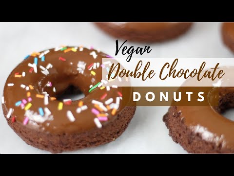 VEGAN DOUBLE CHOCOLATE DONUTS