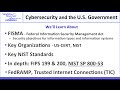 PART 2: CYBERSECURITY AND U.S. GOVERNMENT: FISMA, FIPS, SP 800-53