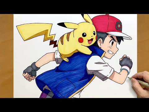 Ash Ketchum and Pikachu Drawing Guide | Best Pokémon Art