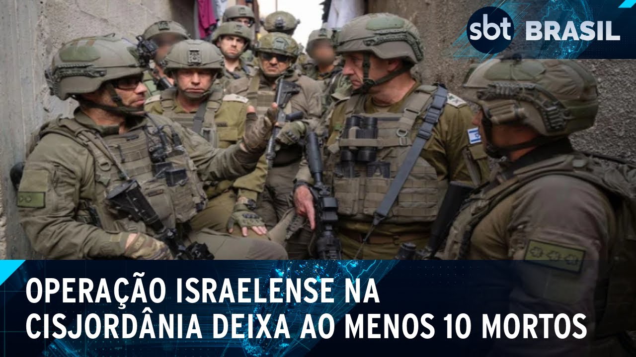 Operação militar israelense deixa ao menos 10 mortos na Cisjordânia | SBT Brasil (28/08/24)