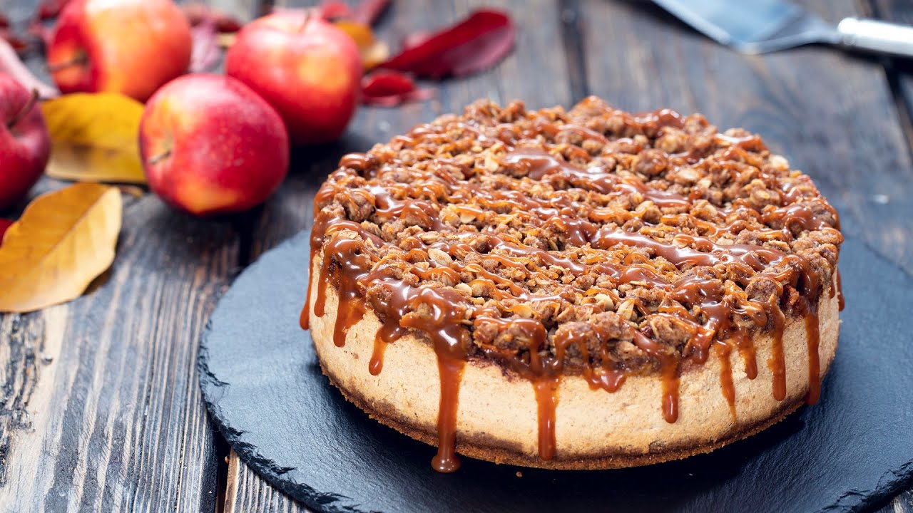 Caramel Apple Crisp Cheesecake by Home Cooking Adventure — recipe photo
