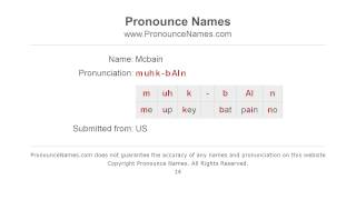 How to pronounce Mcbain