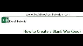 How to create Blank Workbook in Excel - Excel Tutorial