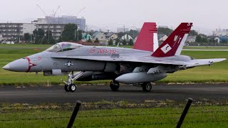 アメリカ海兵隊戦闘機F/A18ホーネット横田基地からフライト Yokota AirBase VMFA232 Devil Iwakuni Hornet USMC MARINES