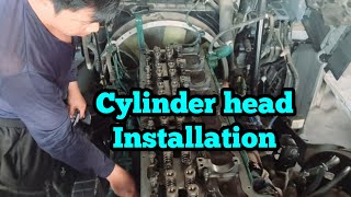 How to install cylinder head | Cylinder head tightening sequence and torque | volvo D13 engine