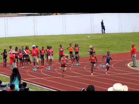 2015 USATF Gulf Association 13-14 Girls 100 Meter Dash Heat 3 Prelims 6/12/15