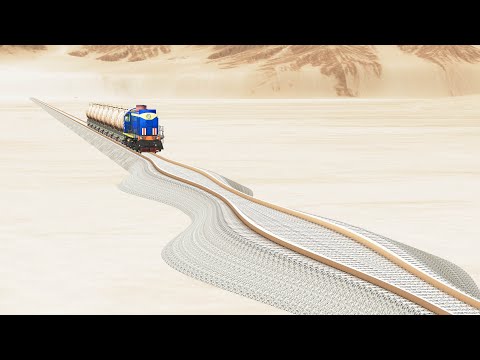 Impossible wide Rail Tracks vs Trains crossing - Beamng Drive