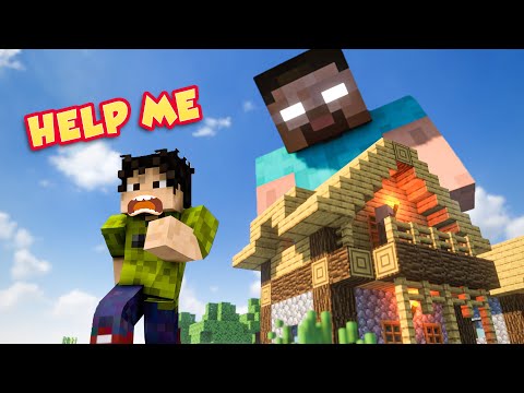 Herobrine Destroys Our Minecraft Village!! 😱