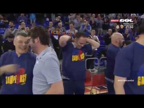 Celebración Barça Lassa (Campeón 29ª Liga ASOBAL)