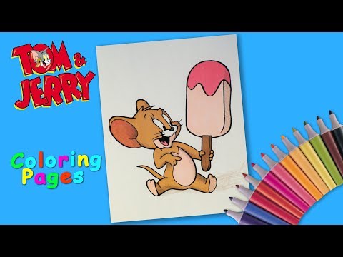 Coloring Jerry from #TomandJerry Coloring page #forkids How to draw a mouse cartoon. Video