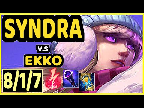 BACA (SYNDRA) vs EKKO - 8/1/7 KDA MID GAMEPLAY - EUW Ranked GRANDMASTER