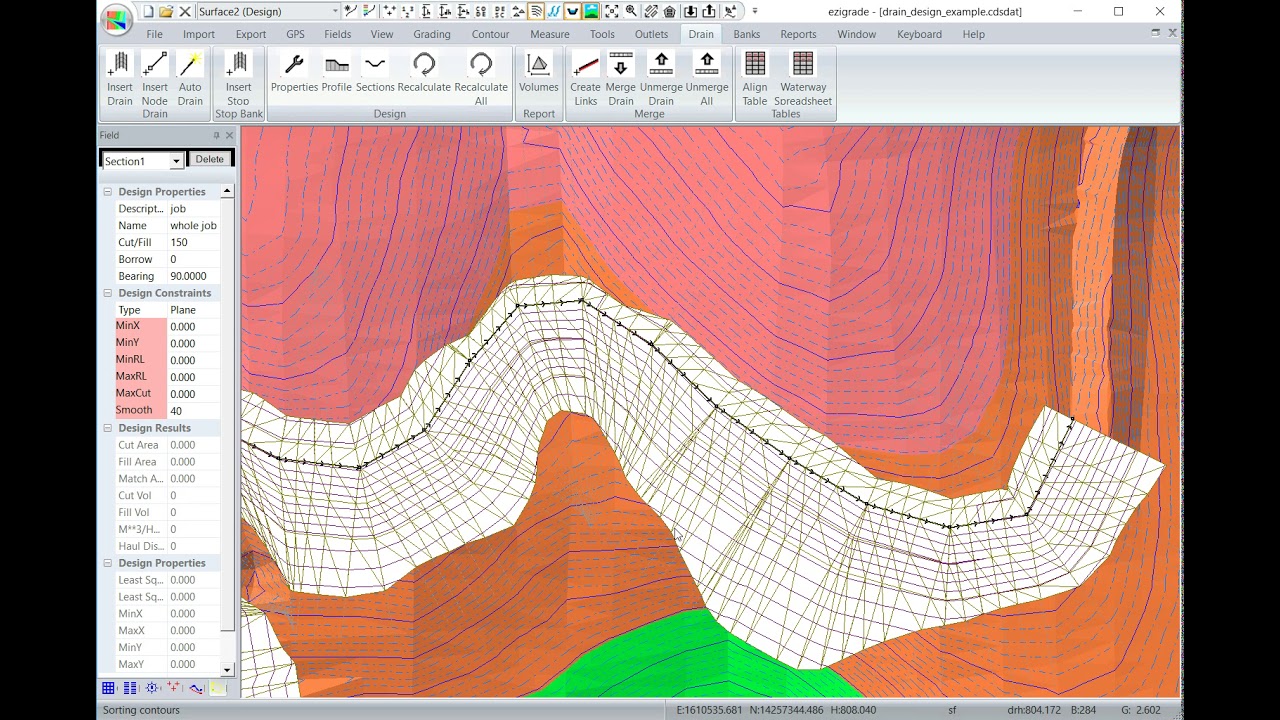 contour bank design.
