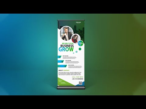 How to Design Corporate Roll Up Banner Photoshop Tutorial Professional Roll Up Vertex Graphic
